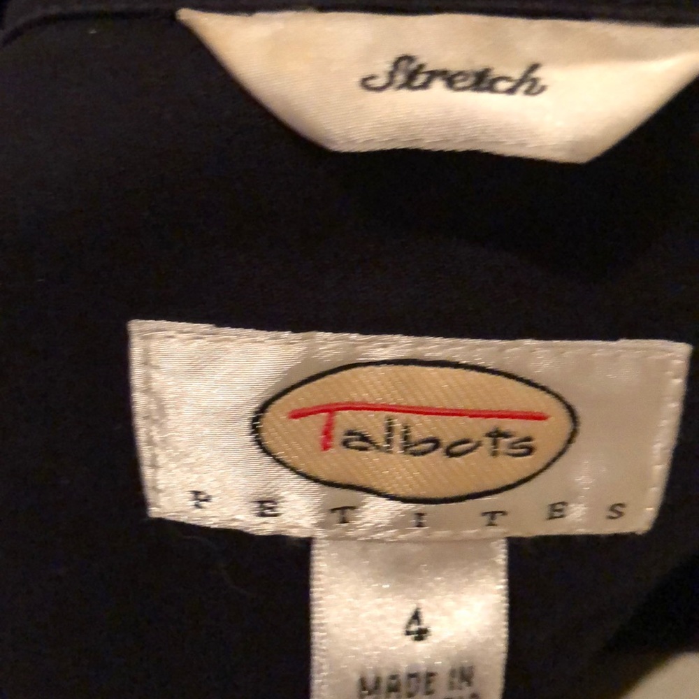 Talbots Petites P4 navy twill cargo jacket - Picture 4 of 5